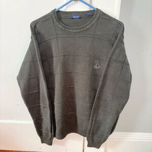 Izod square knit olive sweater size medium